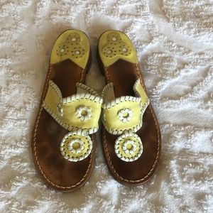 Jack Rogers yellow flat sandals